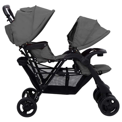 Tandem-Kinderwagen Stahl für Zwillings- und Geschwisterkinder - Yekta