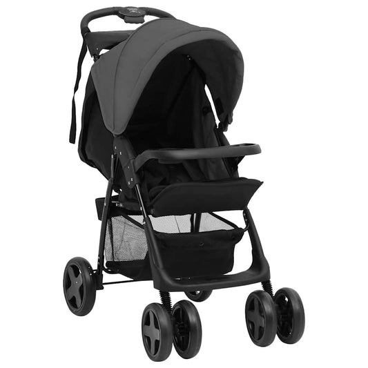 2-in-1 Kinderwagen Dunkelgrau und Hellgrau mit Schwarz - Yekta