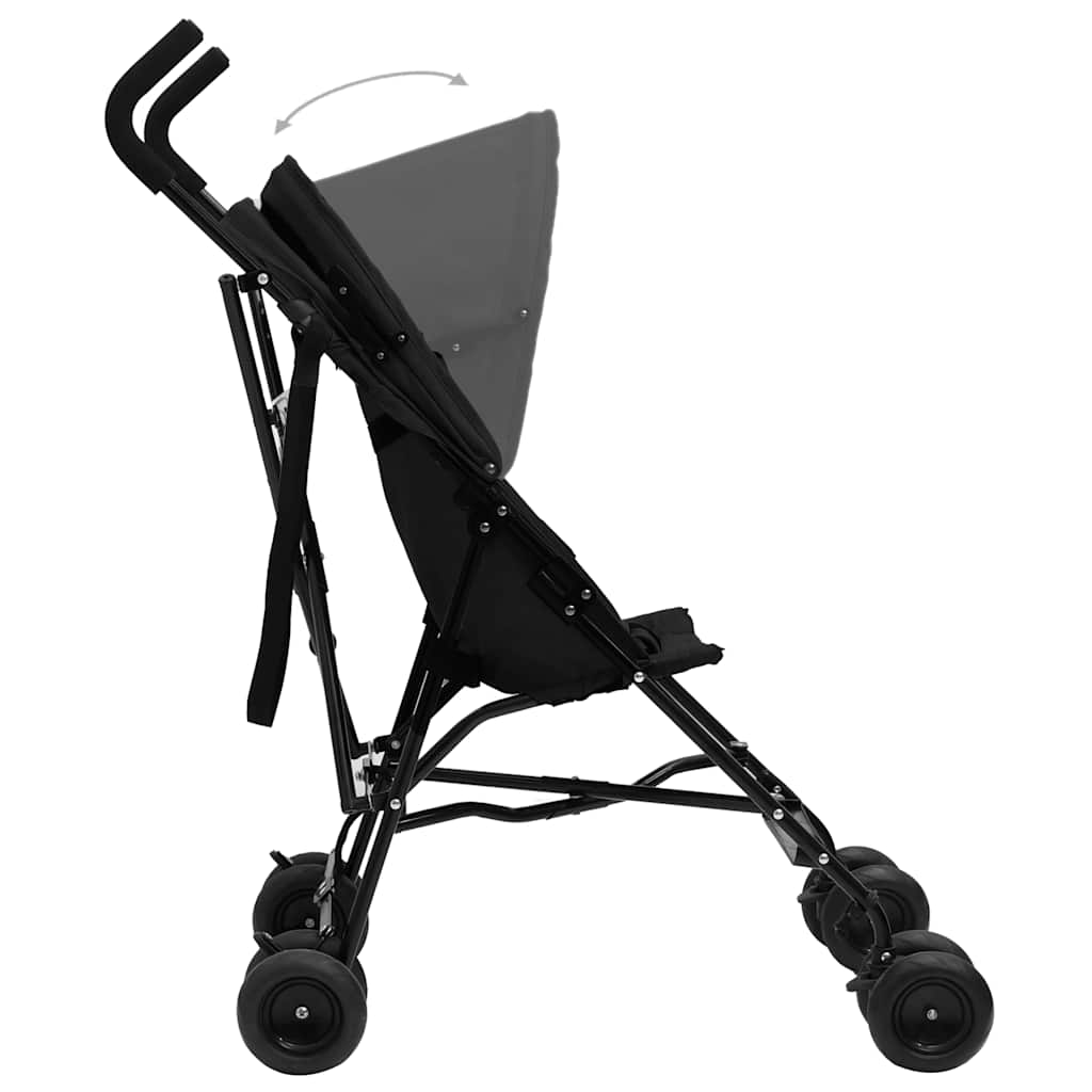 Kinderwagen Anthrazit und Schwarz Stahl - Yekta