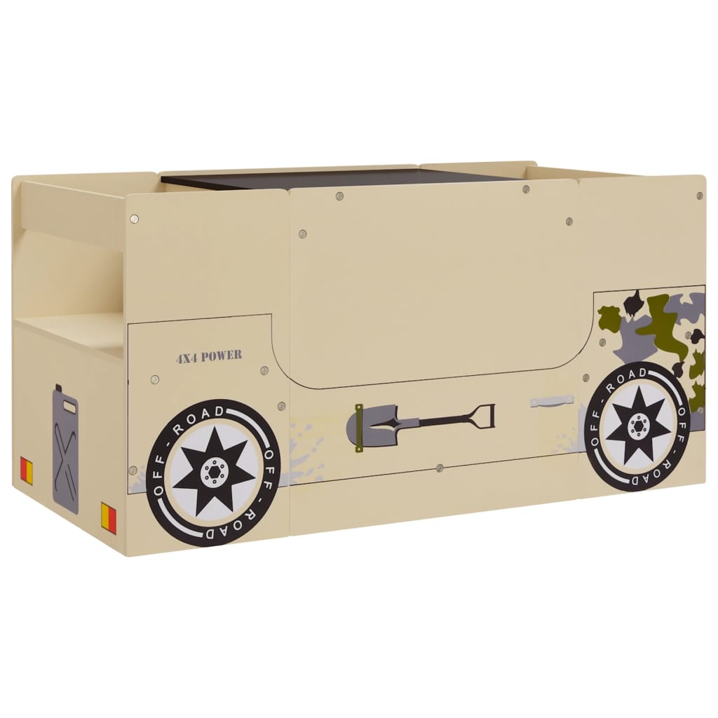 3-tlg. Kindertisch und Stuhl Set mit Fahrzeug-Design MDF - Yekta