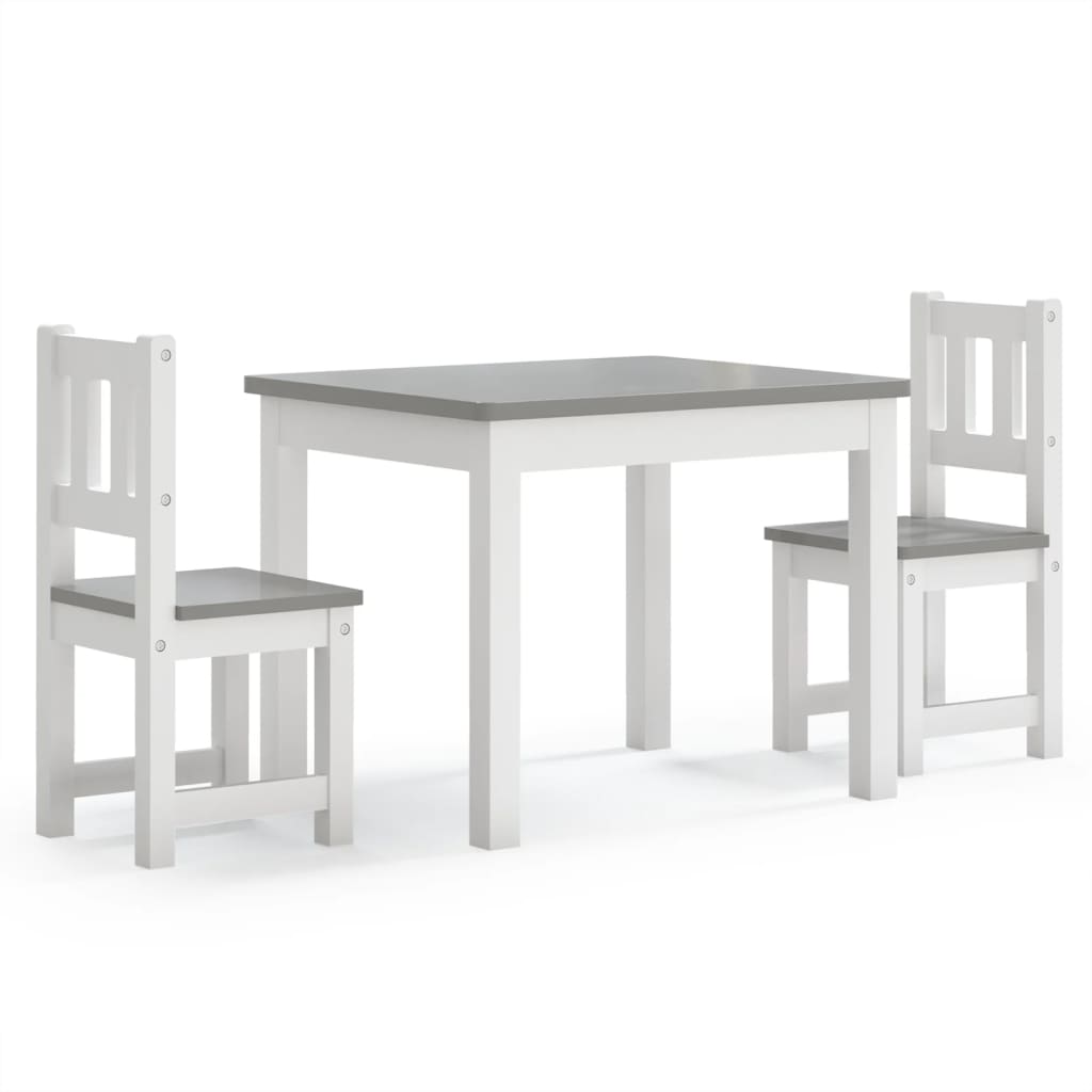 3-tlg. Kinder-Sitzgruppe Weiß MDF - Yekta