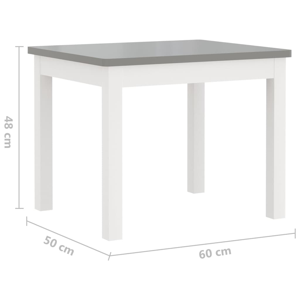 3-tlg. Kinder-Sitzgruppe Weiß MDF - Yekta