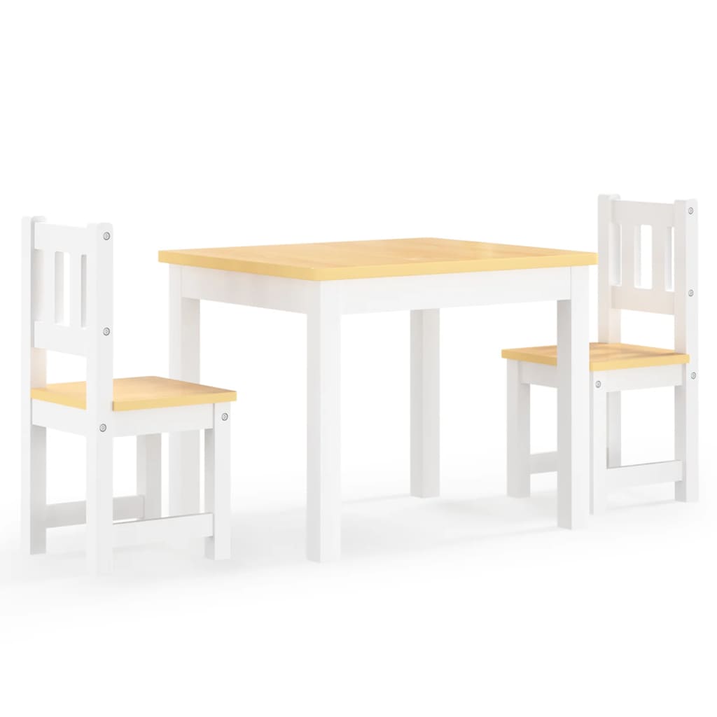 3-tlg. Kinder-Sitzgruppe Weiß MDF - Yekta