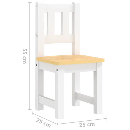 3-tlg. Kinder-Sitzgruppe Weiß MDF - Yekta