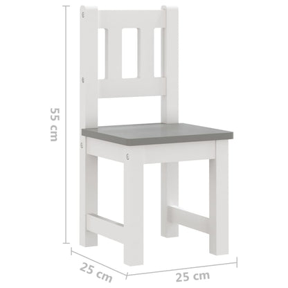 4-tlg. Kinder-Sitzgruppe Weiß MDF - Yekta