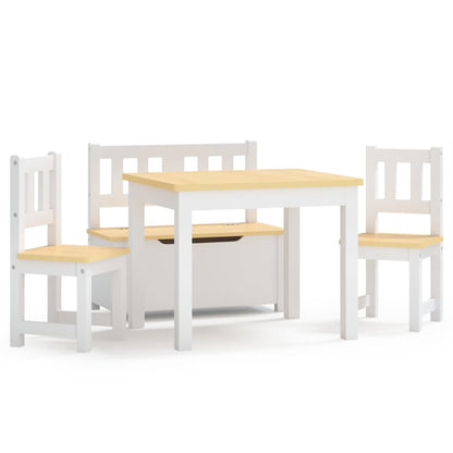 4-tlg. Kinder-Sitzgruppe Weiß MDF - Yekta