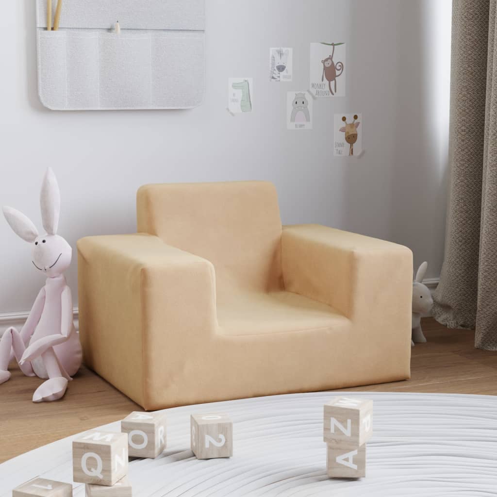 Kindersofa Weich Plüsch für Kinder, Schlafsofa in verschiedenen Farben - Yekta