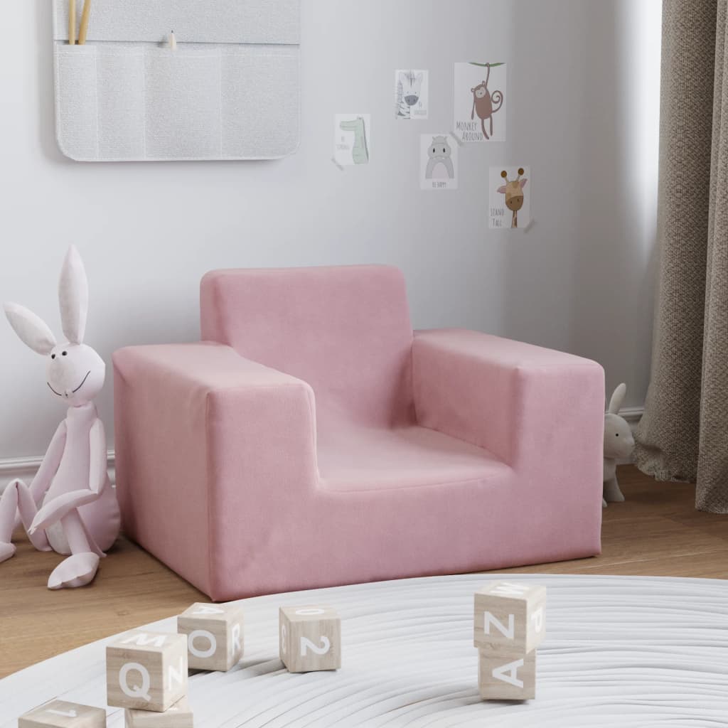 Kindersofa Weich Plüsch für Kinder, Schlafsofa in verschiedenen Farben - Yekta