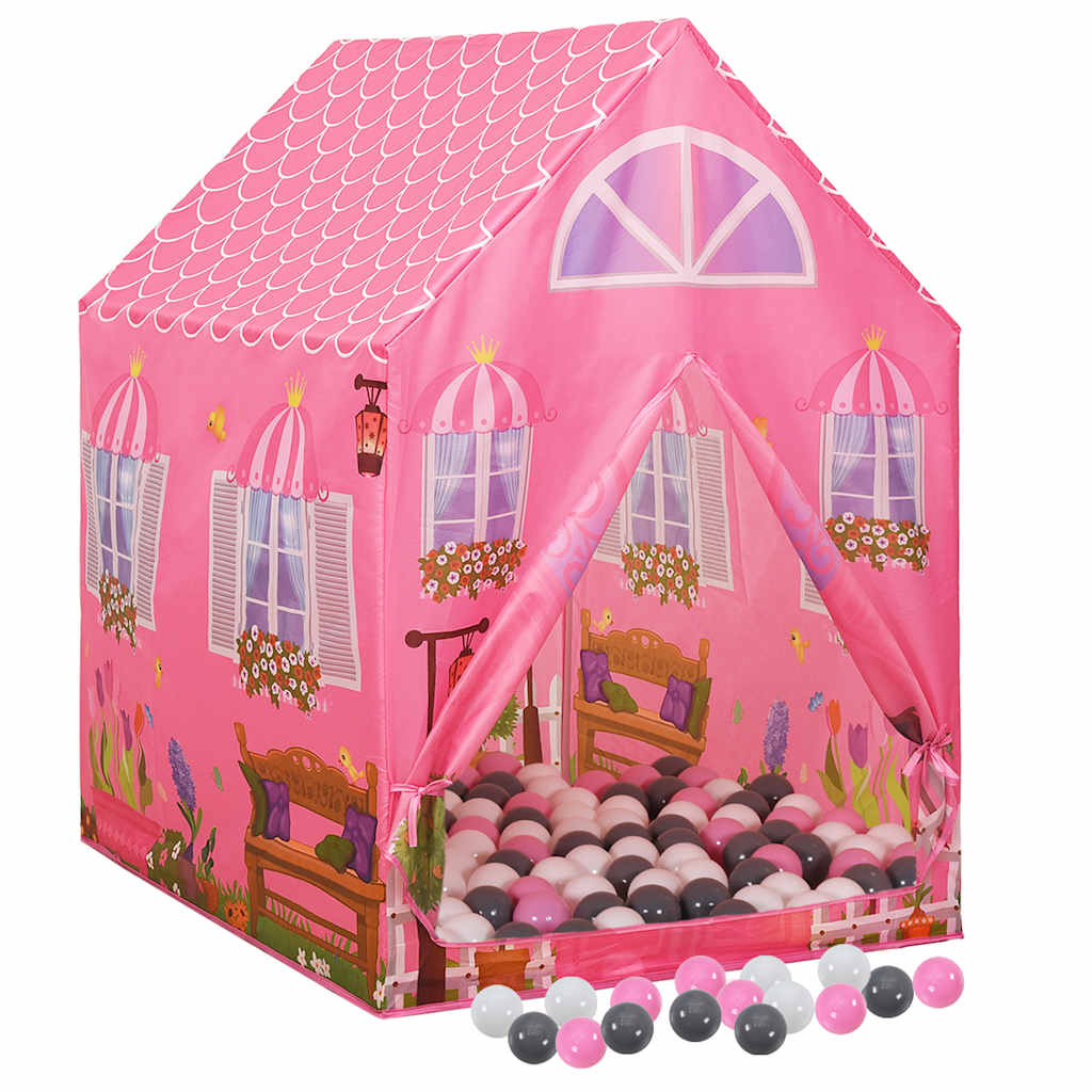 Kinder-Spielzelt mit 250 Bällen 100x100x127 cm und 69x94x104 cm - Yekta