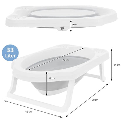 Bathroom Solutions Baby-Badewanne Faltbar Weiß und Grau - Yekta
