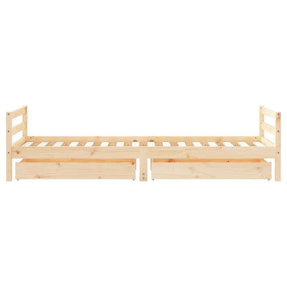 Kinderbett mit Schubladen Massivholz Kiefer 70x140cm-90x200cm - Yekta