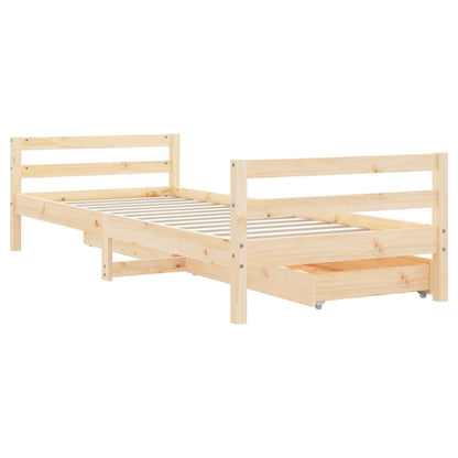 Kinderbett mit Schubladen Massivholz Kiefer 70x140cm-90x200cm - Yekta