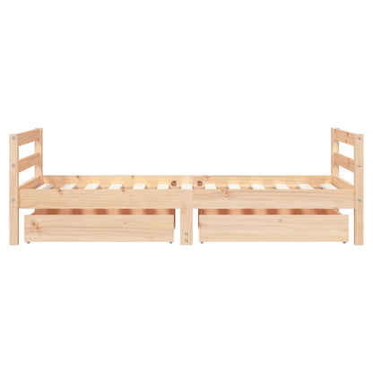 Kinderbett mit Schubladen Massivholz Kiefer 70x140cm-90x200cm - Yekta