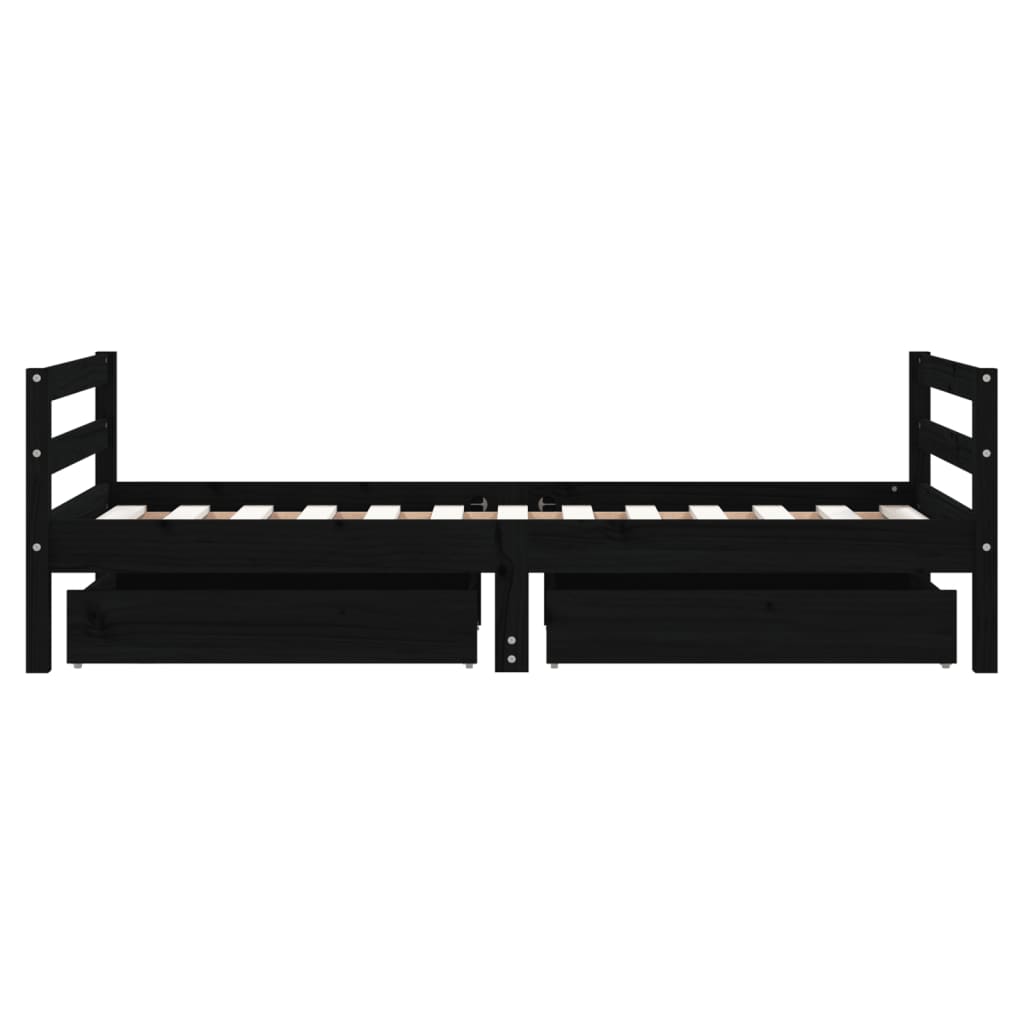 Kinderbett mit Schubladen Massivholz Kiefer 70x140cm-90x200cm - Yekta