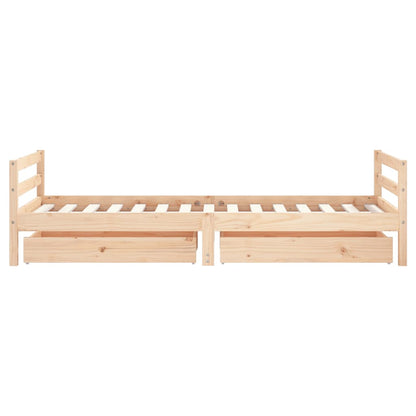 Kinderbett mit Schubladen Massivholz Kiefer 70x140cm-90x200cm - Yekta