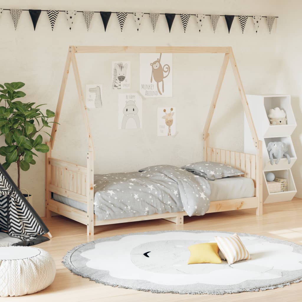 Kinderbett Massivholz Kiefer mit Gitter und in verschiedenen Auslegungen - Yekta