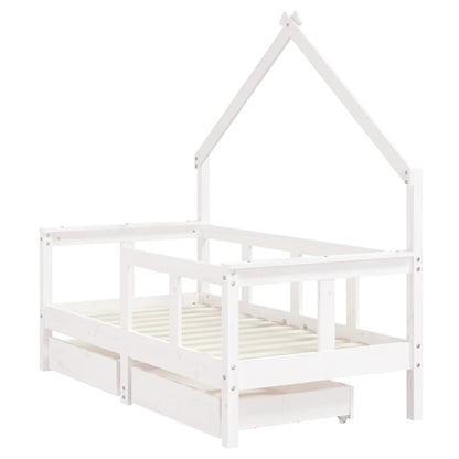 Kinderbett mit Schubladen Massivholz Kiefer 70x140 cm - 90x200 cm - Yekta