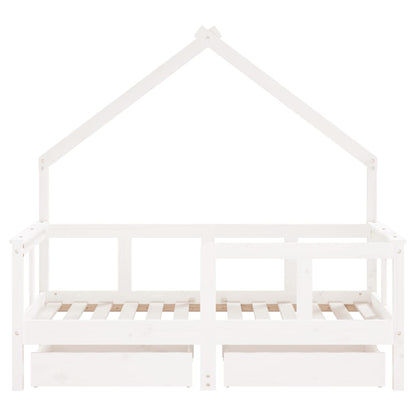 Kinderbett mit Schubladen Massivholz Kiefer 70x140 cm - 90x200 cm - Yekta