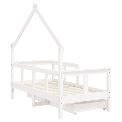 Kinderbett mit Schubladen Massivholz Kiefer 70x140 cm - 90x200 cm - Yekta