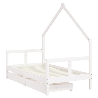Kinderbett mit Schubladen Massivholz Kiefer 70x140 cm - 90x200 cm - Yekta