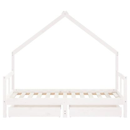 Kinderbett mit Schubladen Massivholz Kiefer 70x140 cm - 90x200 cm - Yekta