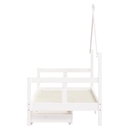 Kinderbett mit Schubladen Massivholz Kiefer 70x140 cm - 90x200 cm - Yekta