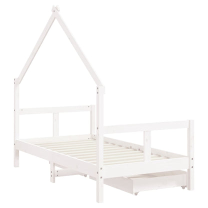 Kinderbett mit Schubladen Massivholz Kiefer 70x140 cm - 90x200 cm - Yekta