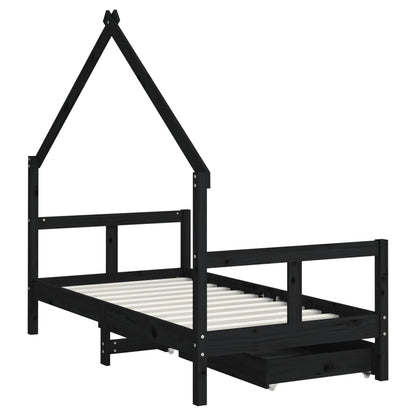 Kinderbett mit Schubladen Massivholz Kiefer 70x140 cm - 90x200 cm - Yekta