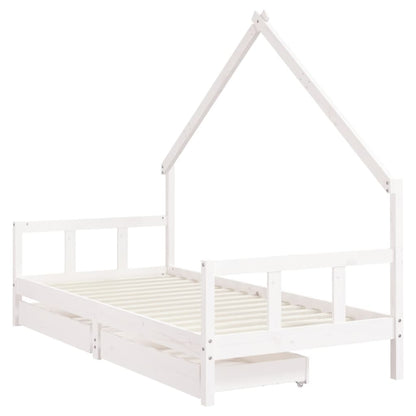 Kinderbett mit Schubladen Massivholz Kiefer 70x140 cm - 90x200 cm - Yekta