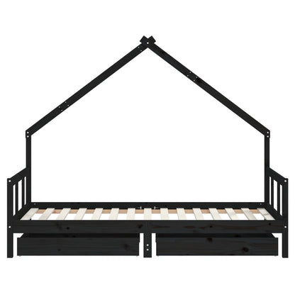 Kinderbett mit Schubladen Massivholz Kiefer 70x140 cm - 90x200 cm - Yekta