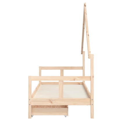 Kinderbett mit Schubladen Massivholz Kiefer 70x140 cm - 90x200 cm - Yekta