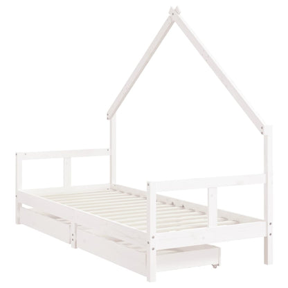Kinderbett mit Schubladen Massivholz Kiefer 70x140 cm - 90x200 cm - Yekta