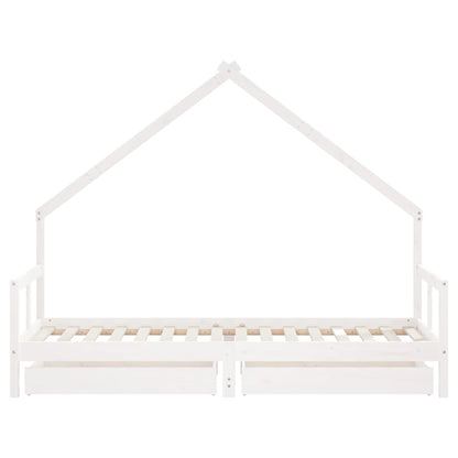 Kinderbett mit Schubladen Massivholz Kiefer 70x140 cm - 90x200 cm - Yekta