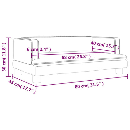 Kindersofa Samt 60x40x30 cm und 80x45x30 cm - Yekta