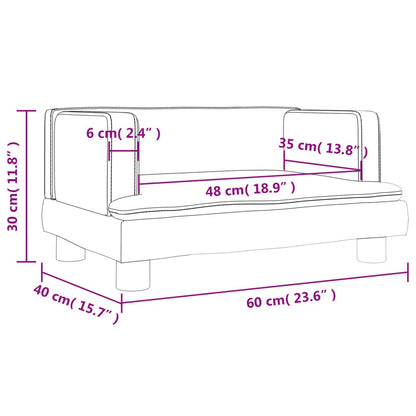 Kindersofa Samt 60x40x30 cm und 80x45x30 cm - Yekta