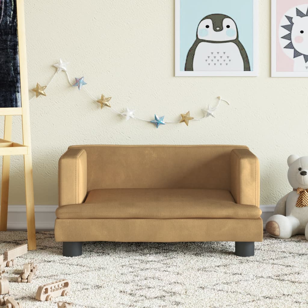 Kindersofa Samt 60x40x30 cm und 80x45x30 cm - Yekta