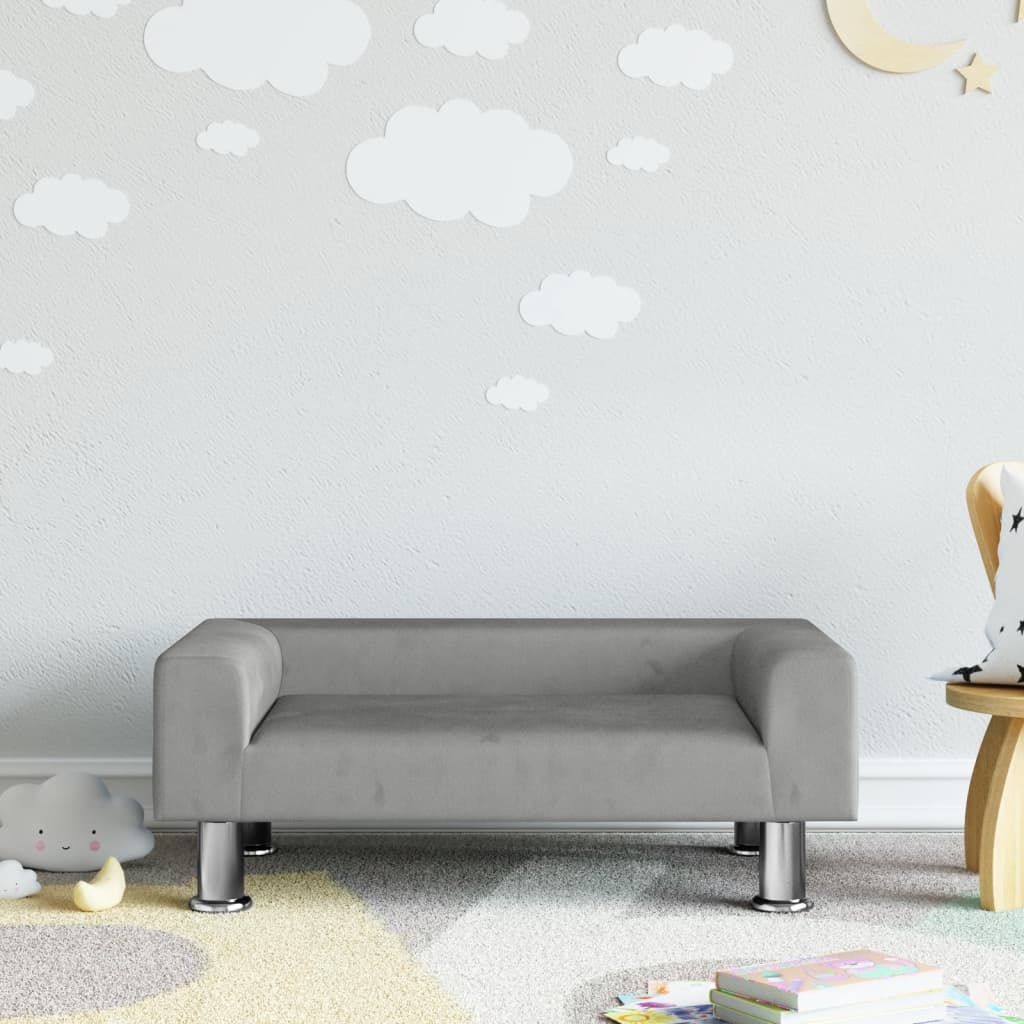 Kindersofa Samt 50x40x26,5 cm und 70x45x26,5 cm in verschiedenen Farben - Yekta