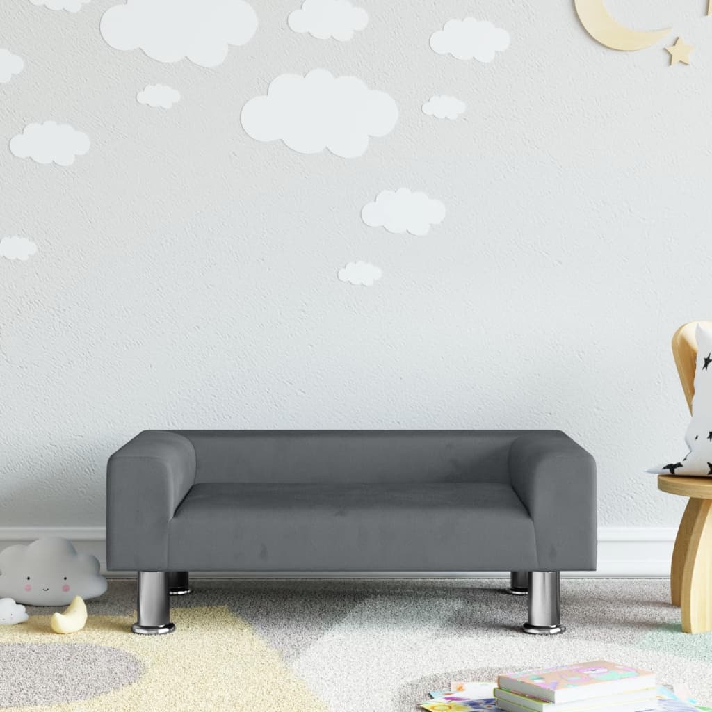 Kindersofa Samt 50x40x26,5 cm und 70x45x26,5 cm in verschiedenen Farben - Yekta