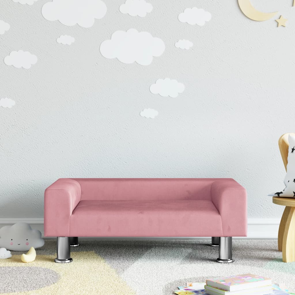 Kindersofa Samt 50x40x26,5 cm und 70x45x26,5 cm in verschiedenen Farben - Yekta