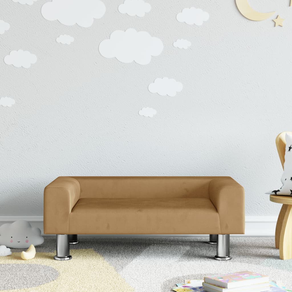 Kindersofa Samt 50x40x26,5 cm und 70x45x26,5 cm in verschiedenen Farben - Yekta