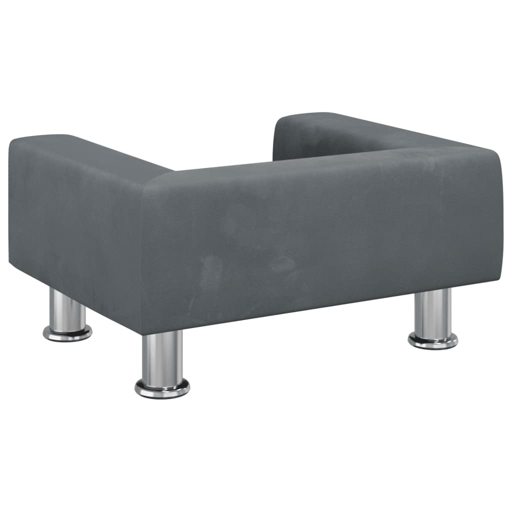 Kindersofa Samt 50x40x26,5 cm und 70x45x26,5 cm in verschiedenen Farben - Yekta
