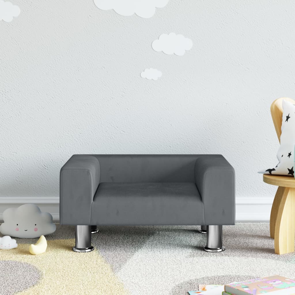 Kindersofa Samt 50x40x26,5 cm und 70x45x26,5 cm in verschiedenen Farben - Yekta