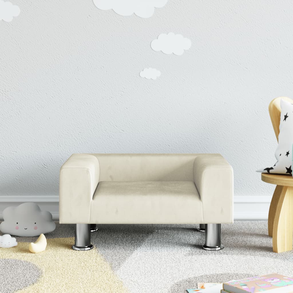 Kindersofa Samt 50x40x26,5 cm und 70x45x26,5 cm in verschiedenen Farben - Yekta