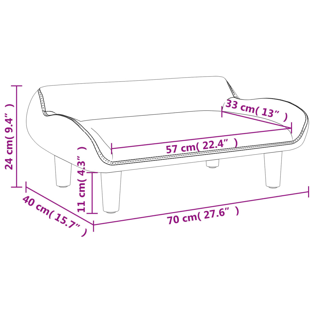 Kindersofa 70x40x24 cm Stoff - Yekta
