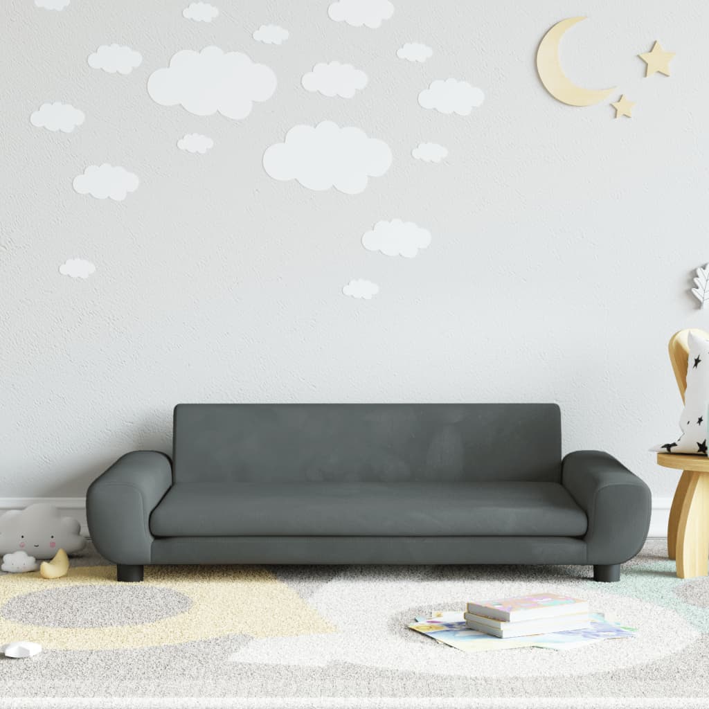 Kindersofa Samt 100x54x33 cm und 70x45x33 cm - Verschiedene Farben verfügbar - Yekta