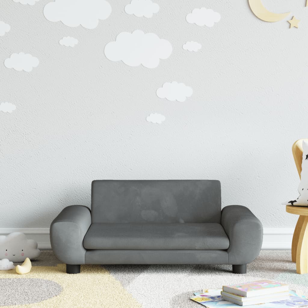 Kindersofa Samt 100x54x33 cm und 70x45x33 cm - Verschiedene Farben verfügbar - Yekta