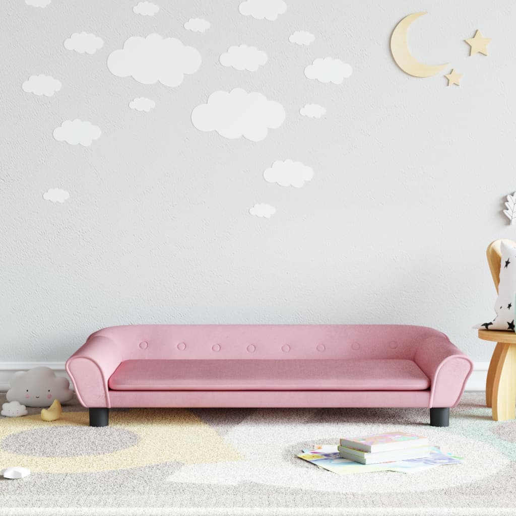 Kindersofa Samt 100x50x26 cm und 70x45x26 cm in verschiedenen Farben - Yekta