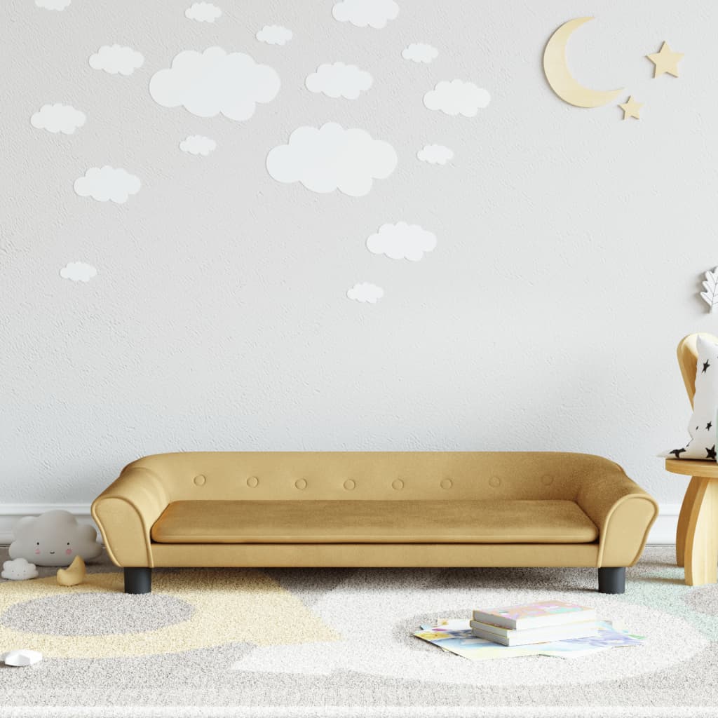 Kindersofa Samt 100x50x26 cm und 70x45x26 cm in verschiedenen Farben - Yekta