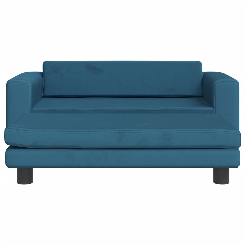 Kindersofa mit Hocker 100x50x30 cm Samt - Yekta