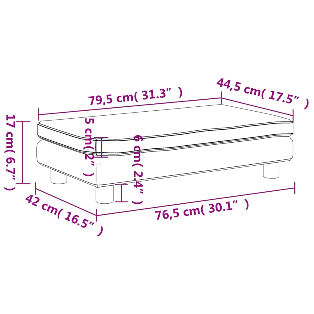 Kindersofa mit Hocker 100x50x30 cm Samt - Yekta